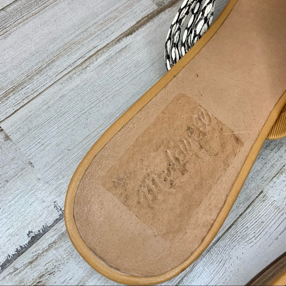 Madewell Tan Sandal with Braided Black and White Straps - Picture 6 of 11